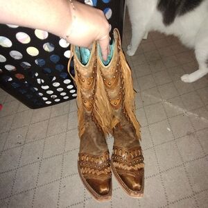 Women's fringe cowboy boots